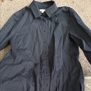 Banana Republic Men's Navy Striped Button Down Shirt